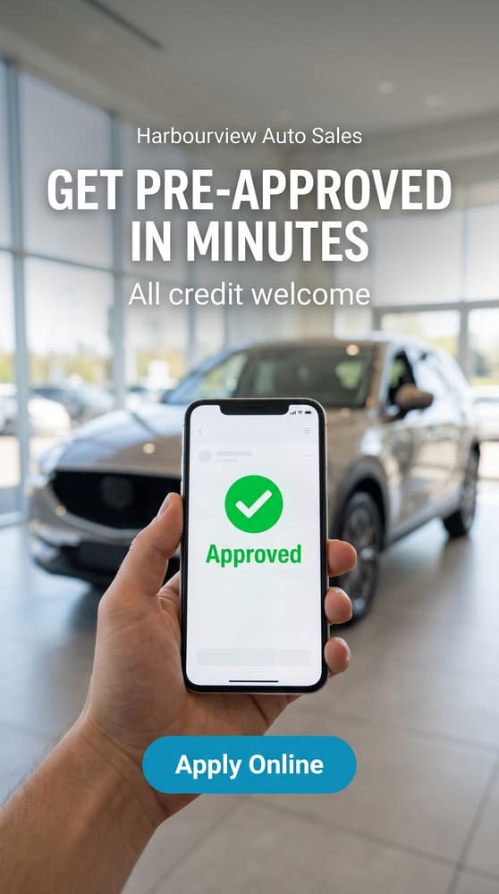 Vertical story ad: Get Pre-Approved in Minutes with a phone showing Approved