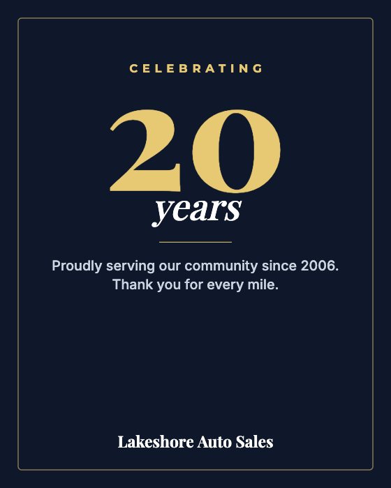 Anniversary car dealership ad template: No photo · years in business