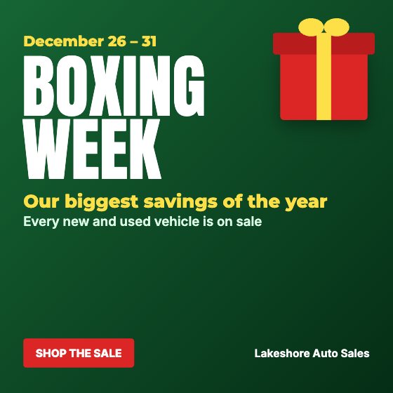 Boxing Week car dealership ad template: Motion · December 26–31 · gift