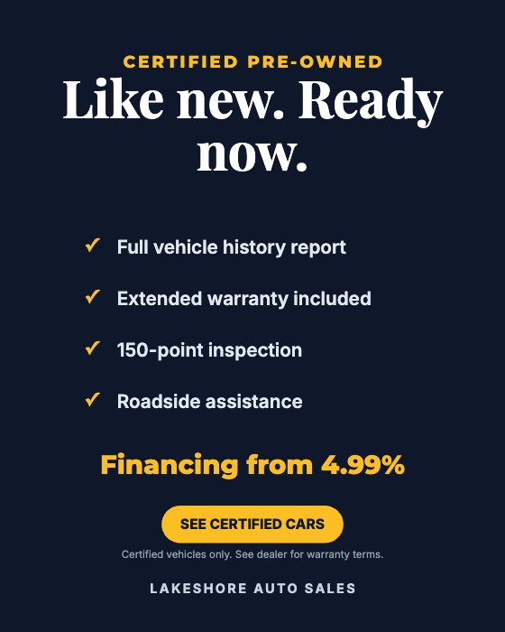 Certified Pre-Owned car dealership ad template: No photo · what you get