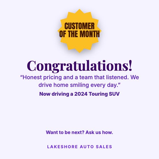 Customer of the Month car dealership ad template: No photo · customer shout-out