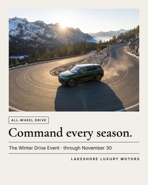Editorial Poster car dealership ad template: Magazine layout · events