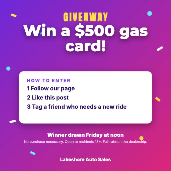 Giveaway car dealership ad template: Contest · entry steps