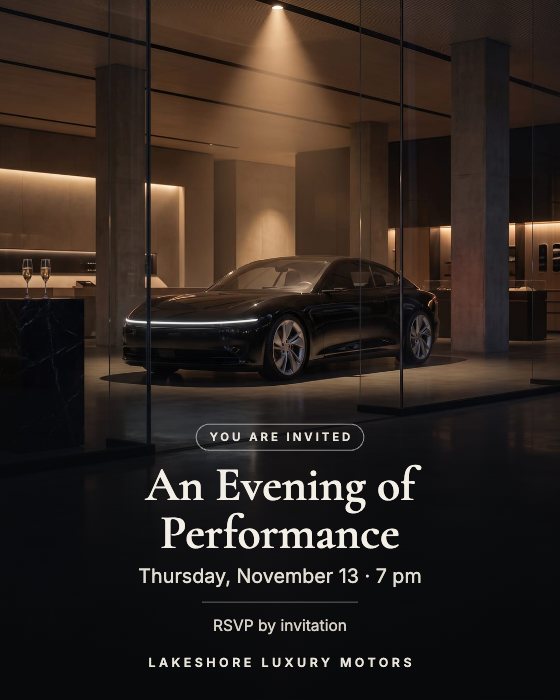 The Invitation car dealership ad template: Private event · evening