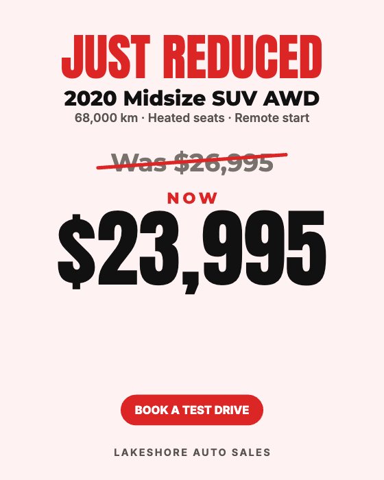 Just Reduced car dealership ad template: Motion · price crossed out, new price