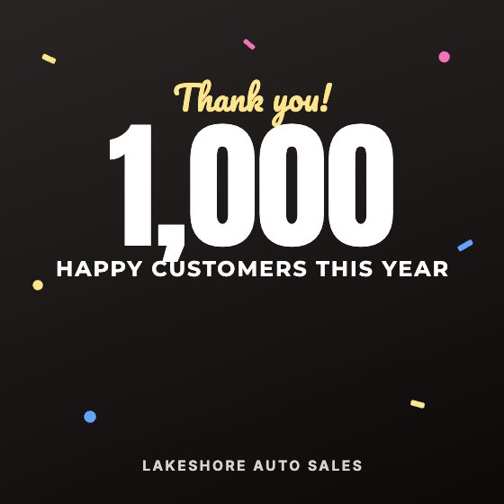 Milestone car dealership ad template: No photo · thank-you number