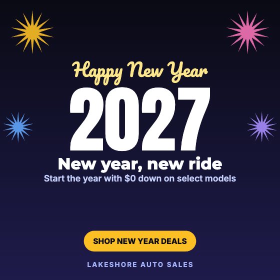New Year Fireworks car dealership ad template: Motion · January · year counts up