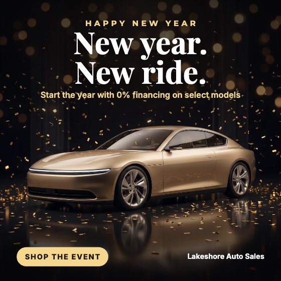 New Year, New Ride car dealership ad template: January · midnight & gold
