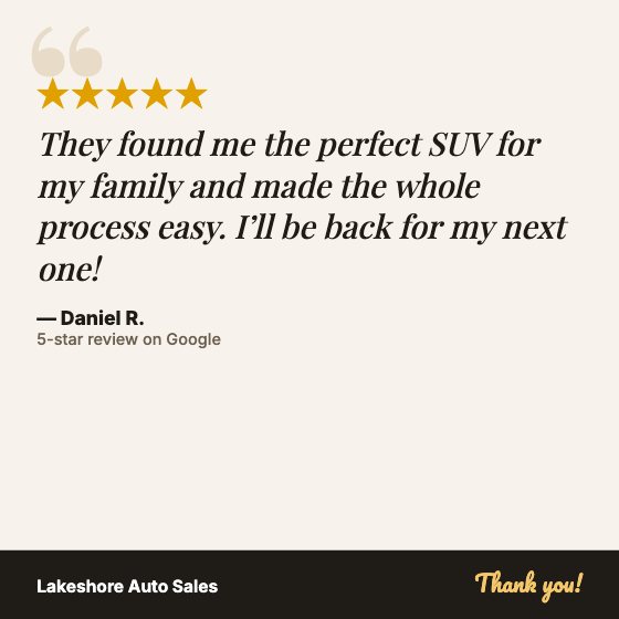 Review Card car dealership ad template: Quote card · light