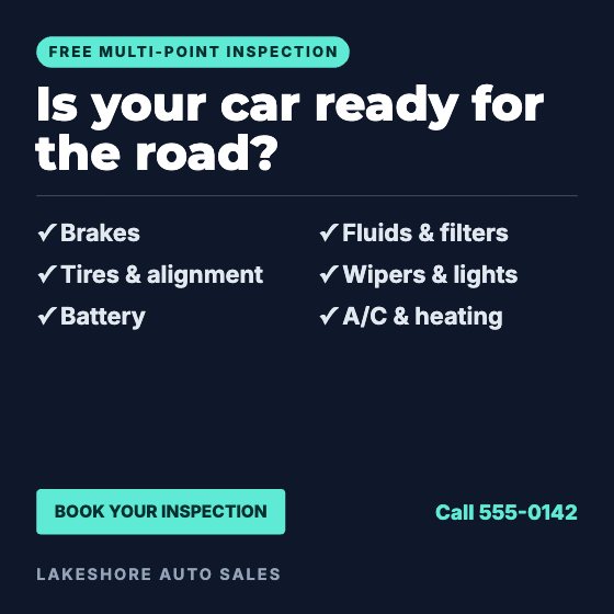 Road-Ready Check car dealership ad template: Inspection checklist