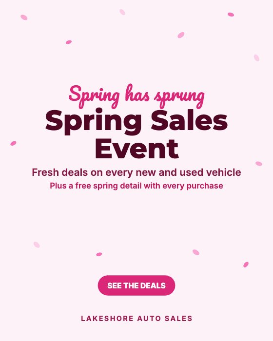 Spring Sales Event car dealership ad template: Motion · April–May · falling petals