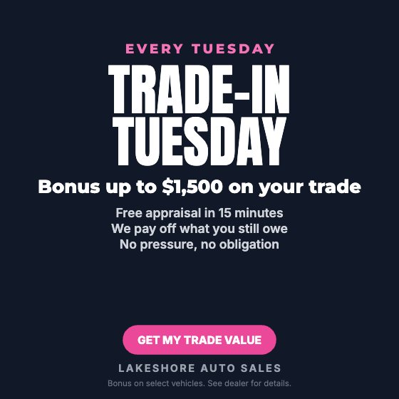 Trade-In Tuesday car dealership ad template: No photo · every Tuesday