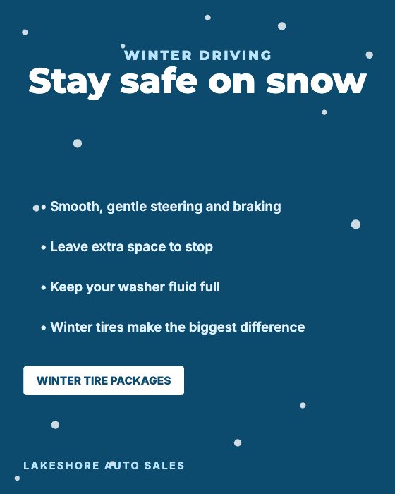 Winter Driving Tips car dealership ad template: No photo · snow and tips